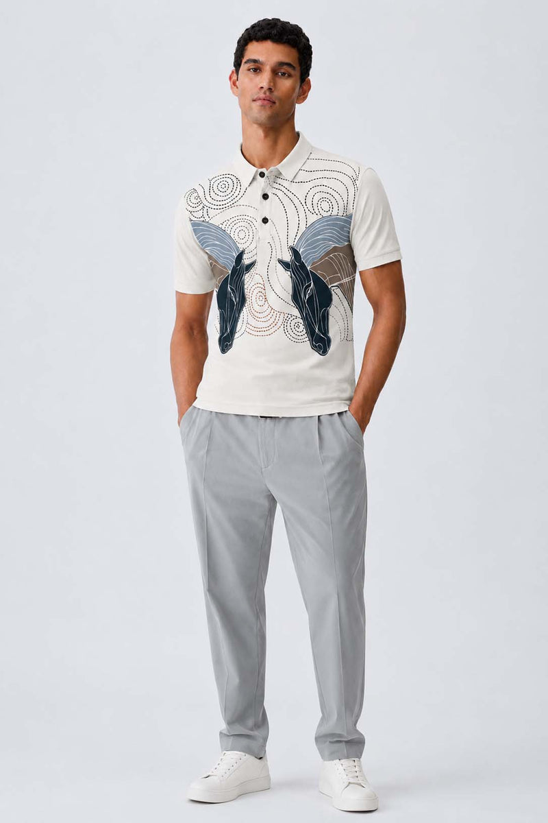 Men's Premium Abstract Horse Artwork Polo T-Shirt