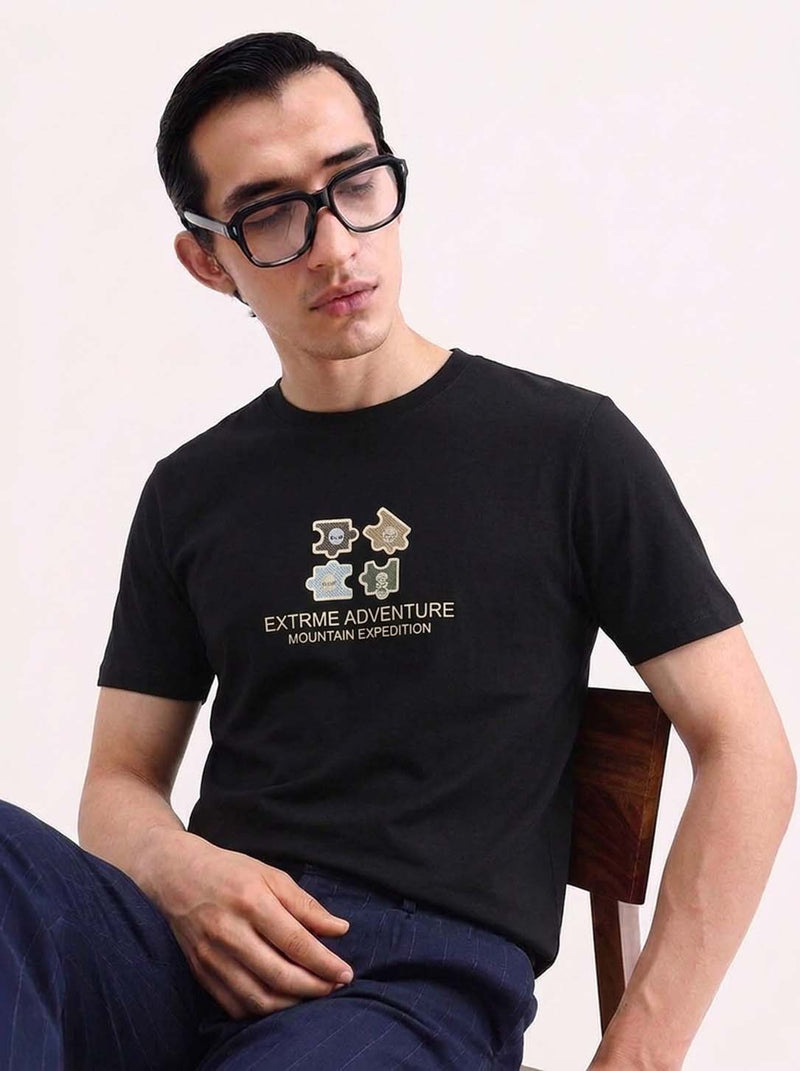 Men's Premium  Graphic Printed Round Neck T-Shirt