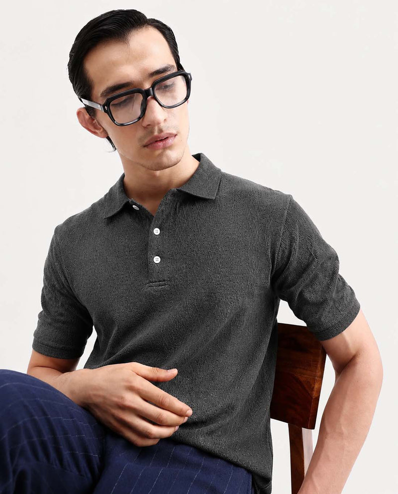 Men’s Premium Textured Regular Fit Polo T-Shirt