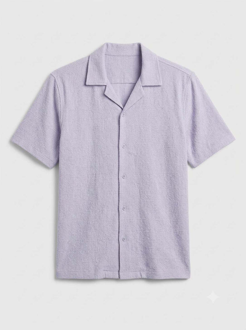 Men's Premium Textured Cuban Collar Shirt