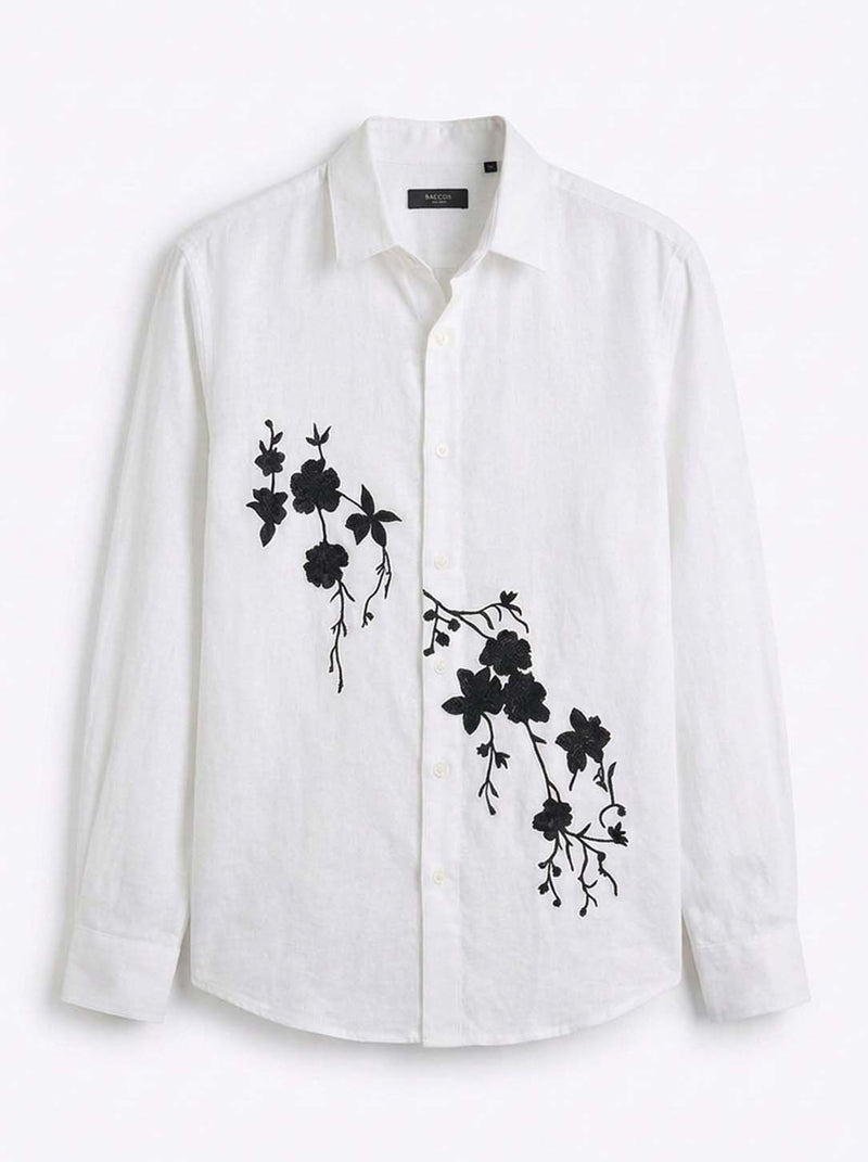 Men’s Premium Floral Embroidered Shirt