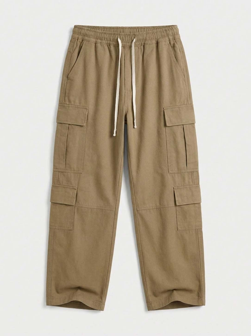 Men’s Premium Solid Relaxed Fit Utility Cargo Pants