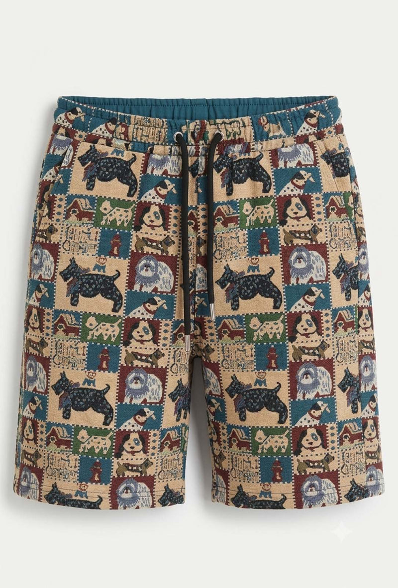 Men's Premium Multicolor Printed Jacquard Drawstring Shorts