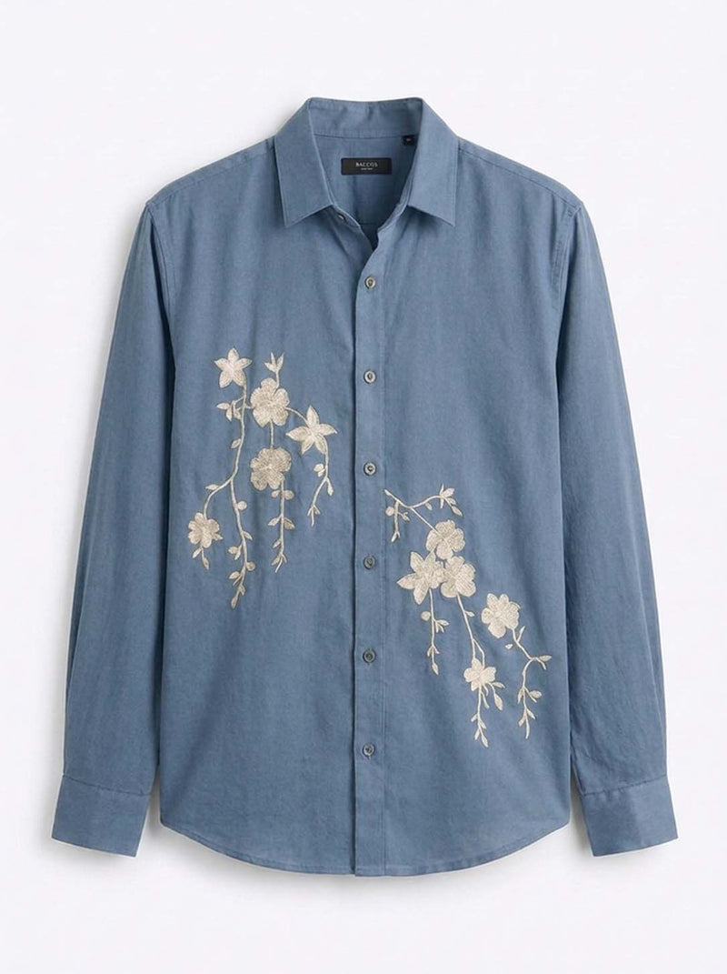 Men’s Premium Floral Embroidered Shirt
