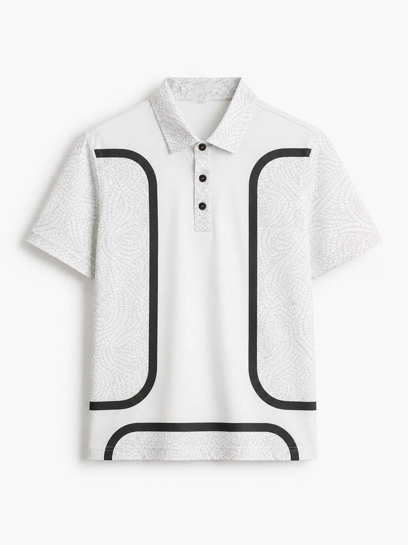 Men's Premium Printed Polo T-Shirt with Contrast Detailing