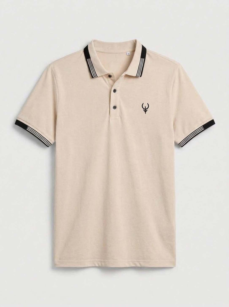 Men’s Premium Contrast Stripe Collar Polo T-Shirt