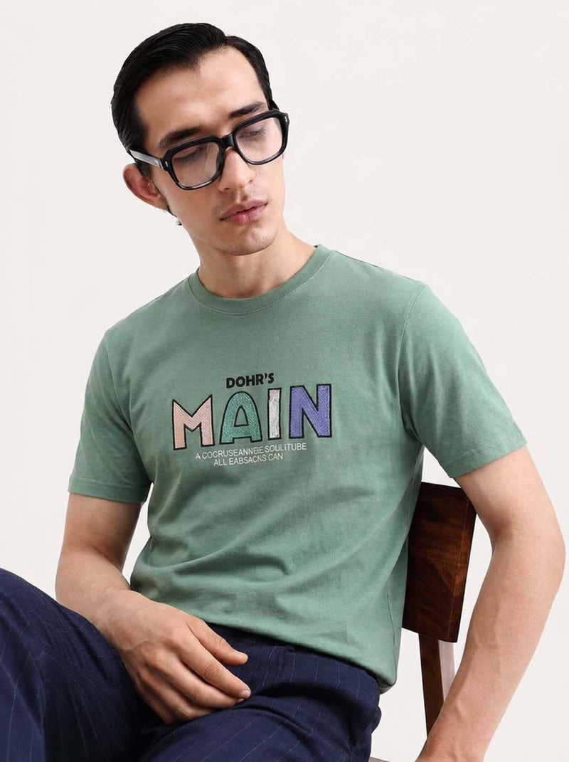 Men's Premium  Graphic Printed Round Neck T-Shirt