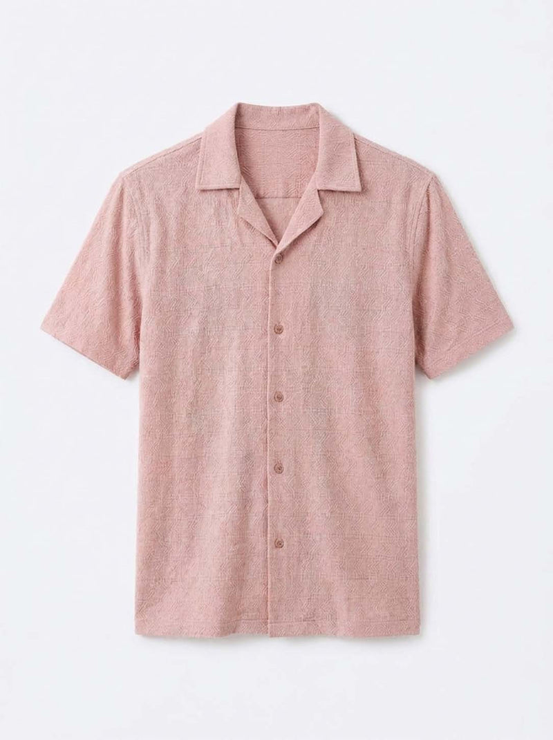 Men's Premium Textured Cuban Collar Shirt
