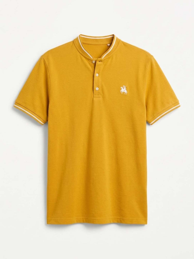 Men’s Premium Mandarin Collar Polo T-Shirt