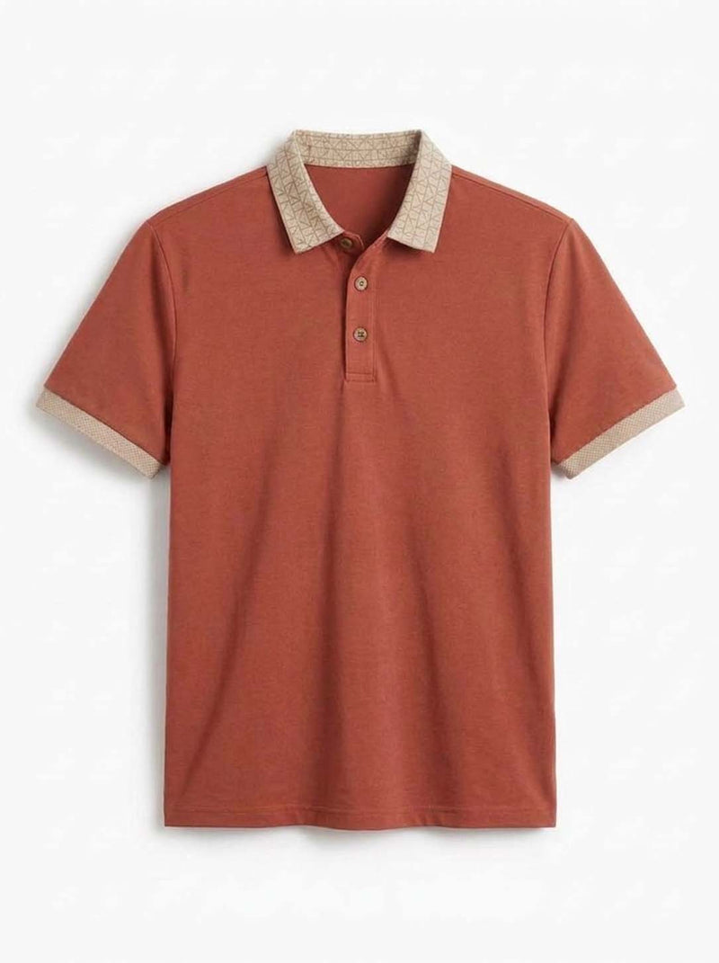 Men’s Premium Patterned Collar Polo T-Shirt