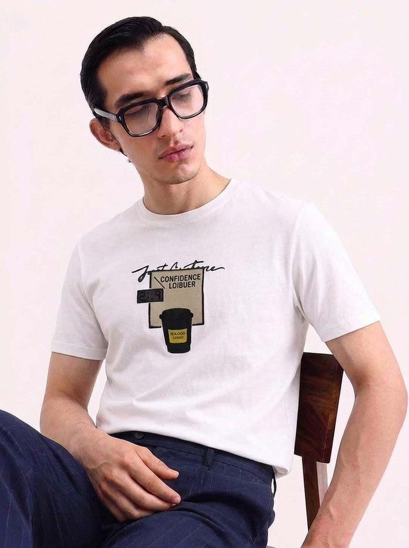 Men's Premium  Graphic Printed Round Neck T-Shirt