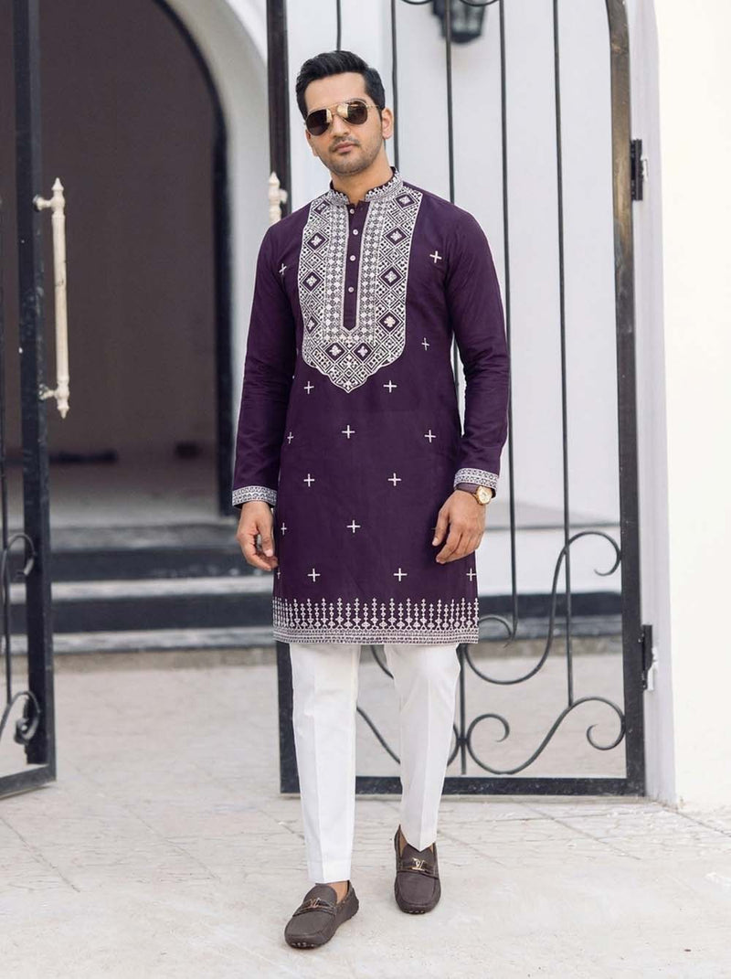 Men's Premium Embroidered Kurta – Stylish Ethnic Wear