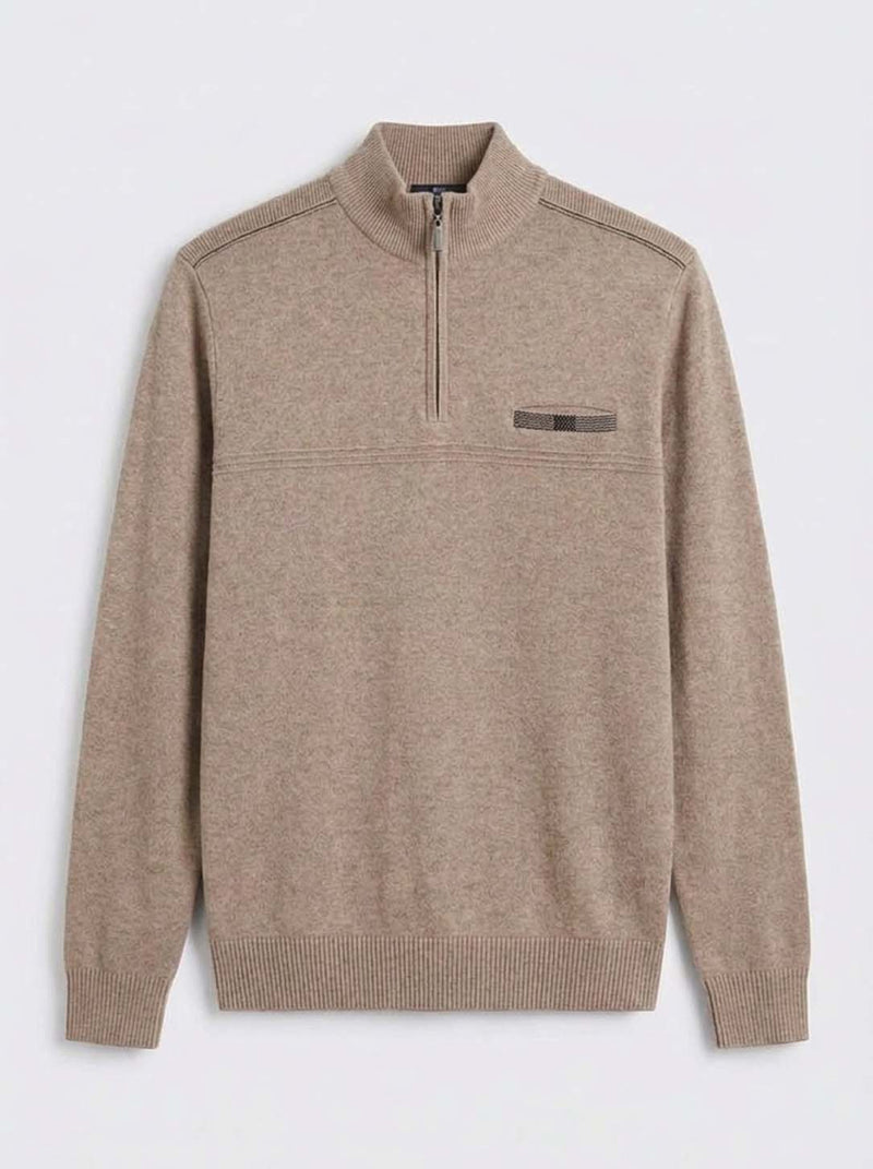 Men's Premium Half-Zip High Neck Knit T-shirt