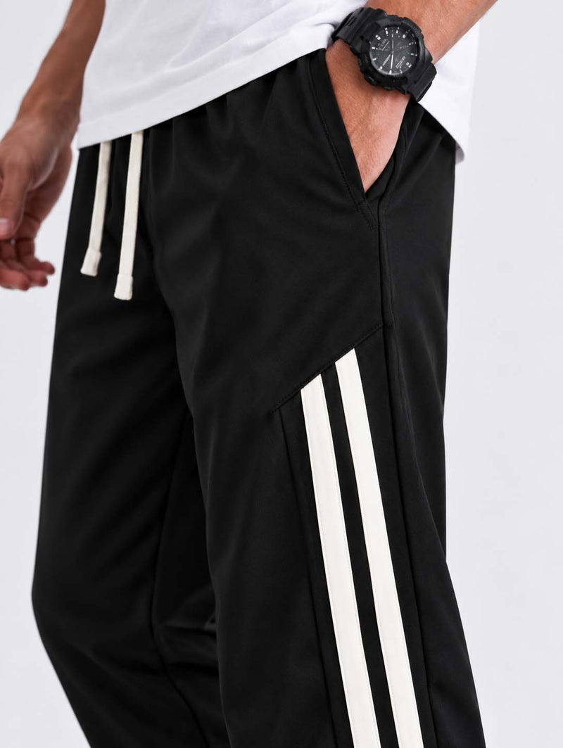 Men's Premium Double Side-Striped Cuffed Track pant