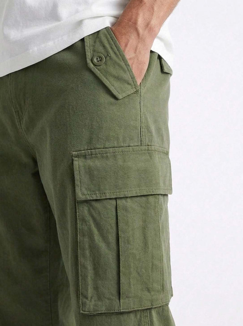 Men's Premium Relaxed Fit Cargo Pants with Multi-Pocket Design