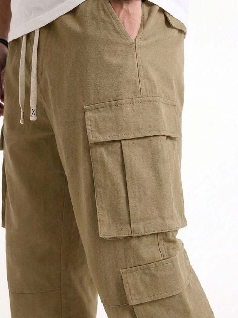 Men’s Premium Solid Relaxed Fit Utility Cargo Pants
