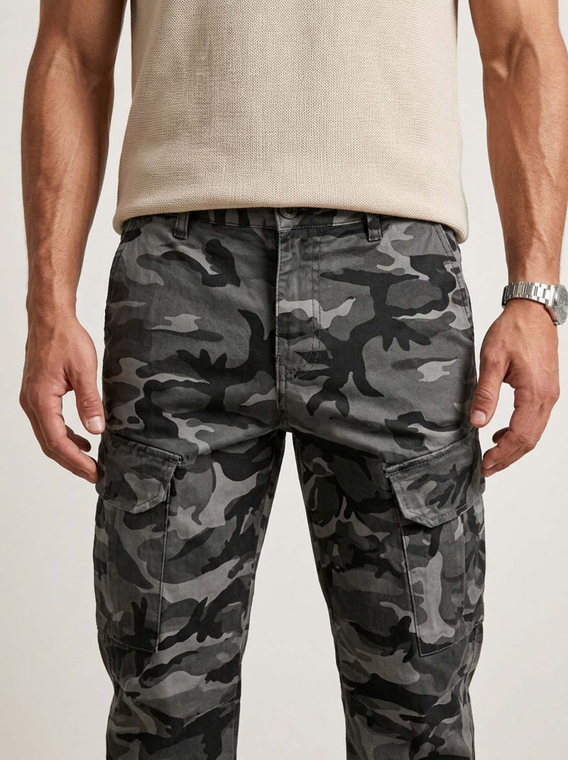 Men’s Premium Camouflage Cargo Jogger Pants – Relaxed Fit