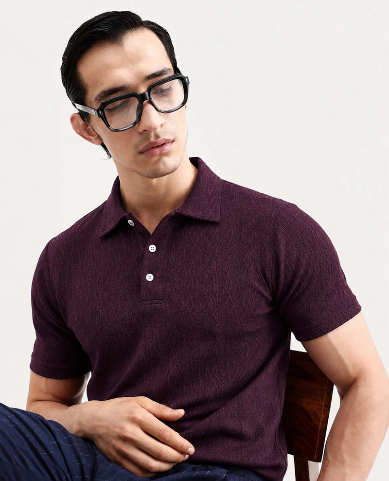 Men’s Premium Textured Regular Fit Polo T-Shirt