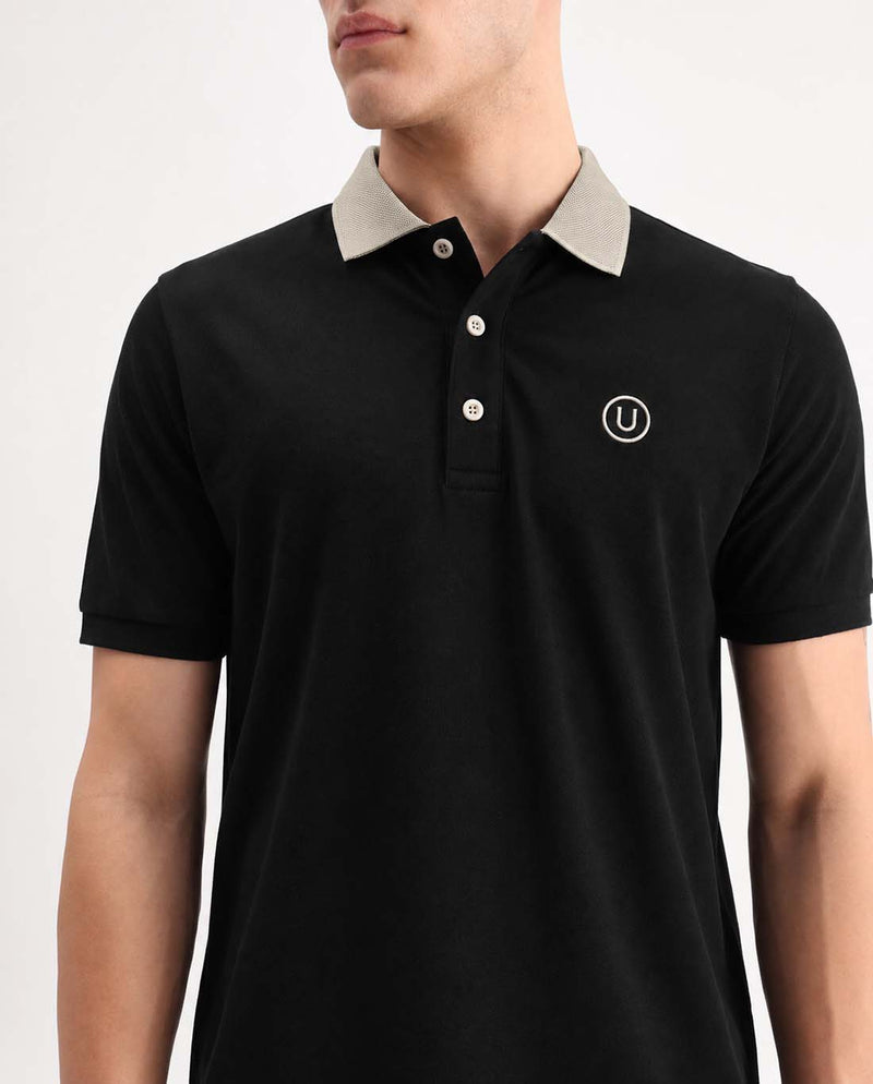 Men’s Premium Cotton Polo with Contrast Grey Collar T-shirt