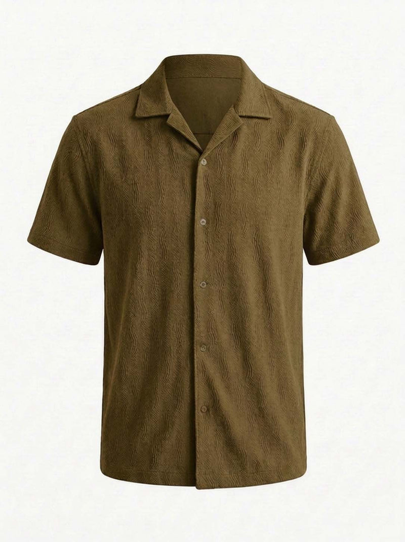 Men's Premium Textured Cuban Collar Shirt