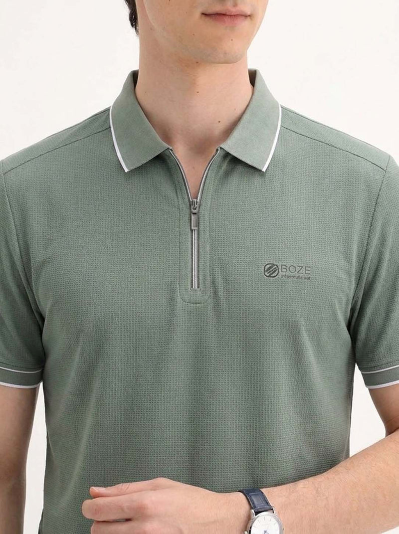 Men’s Premium Regular Fit Zippered Polo T-Shirt