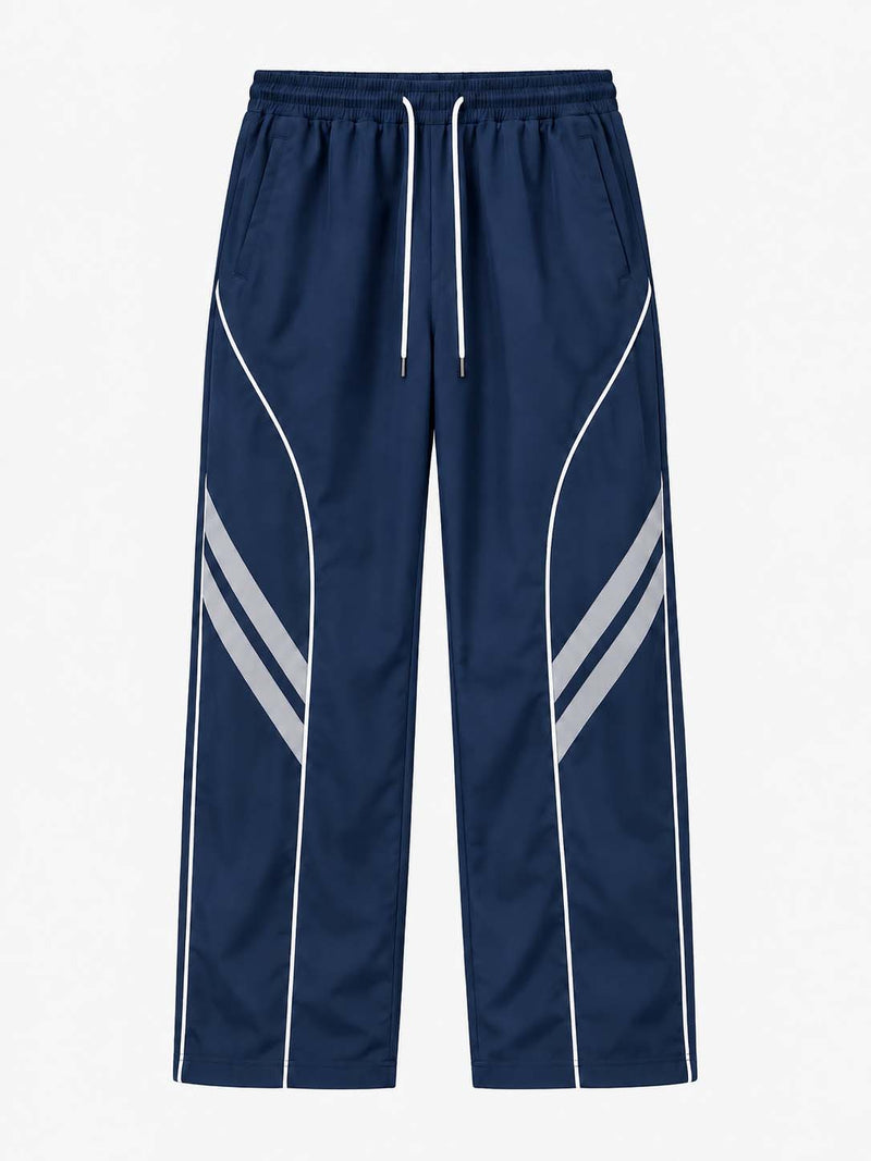 Men's Premium Piping Curved-Panel Track Pants