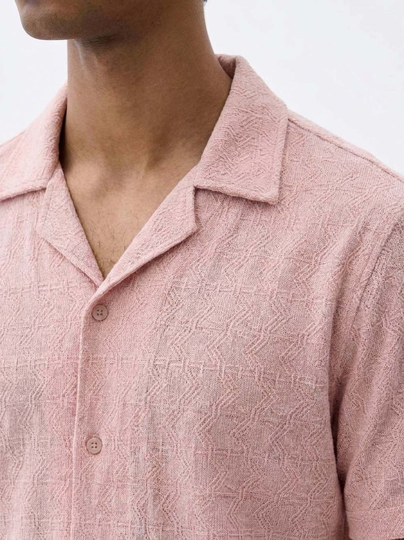 Men's Premium Textured Cuban Collar Shirt