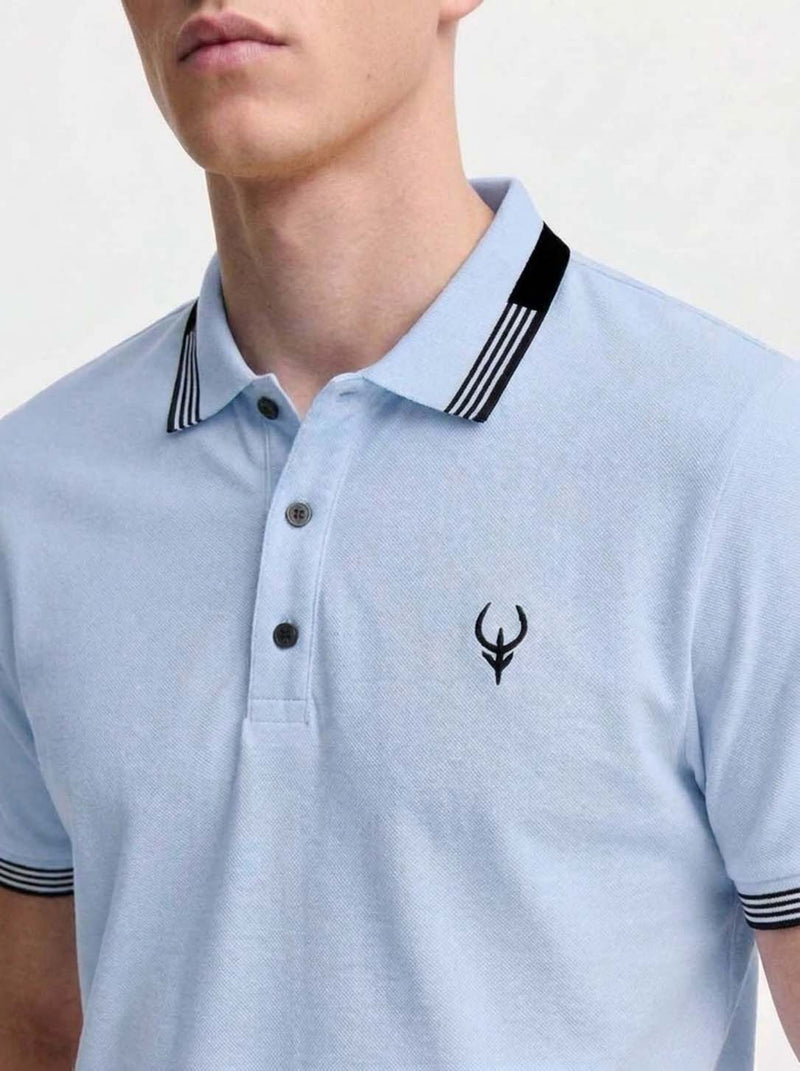 Men’s Premium Contrast Stripe Collar Polo T-Shirt