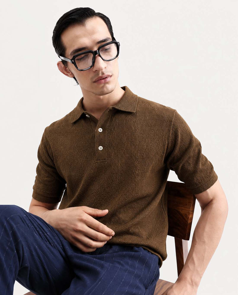 Men’s Premium Textured Regular Fit Polo T-Shirt