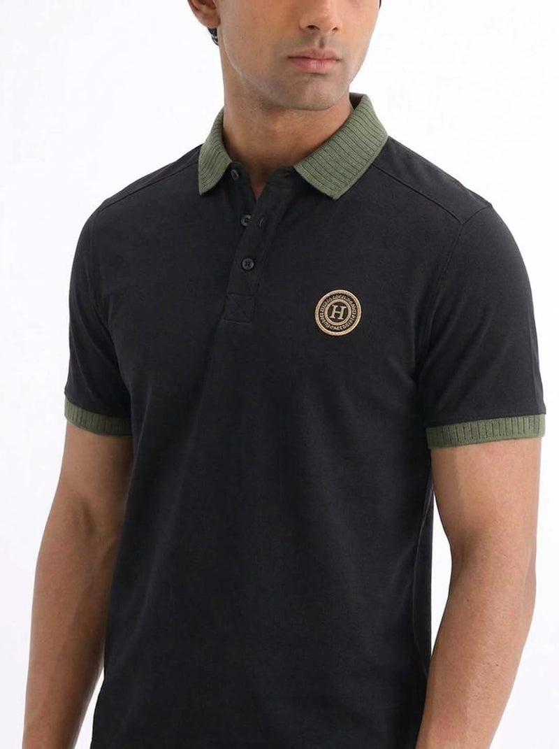 Men’s Premium Regular Contrast-Collar Polo T-Shirt