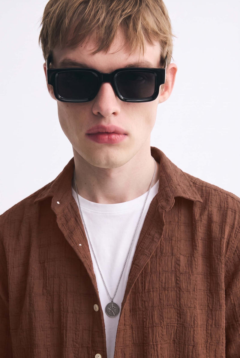 Men's Premium Textured Short-Sleeve Casual Shirt