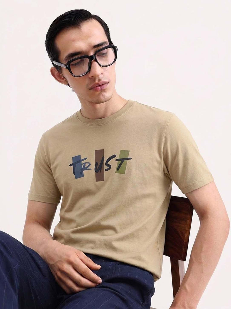 Men's Premium  Graphic Printed Round Neck T-Shirt