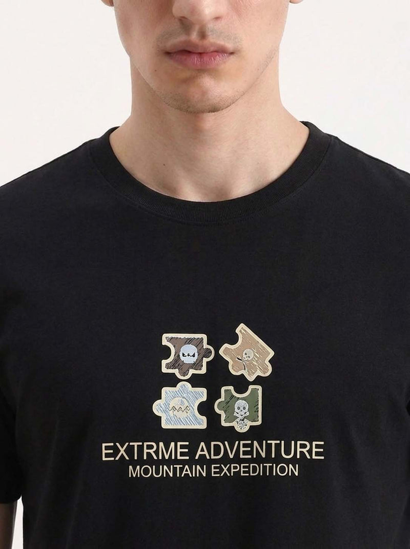 Men's Premium  Graphic Printed Round Neck T-Shirt