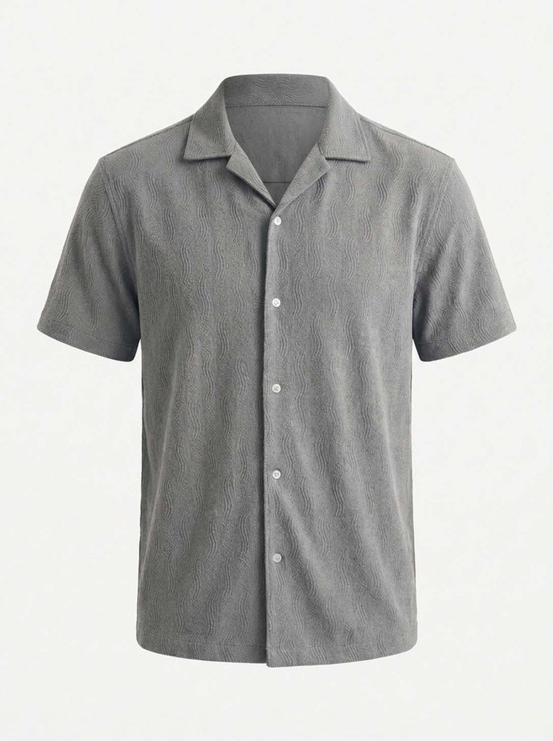 Men's Premium Textured Cuban Collar Shirt