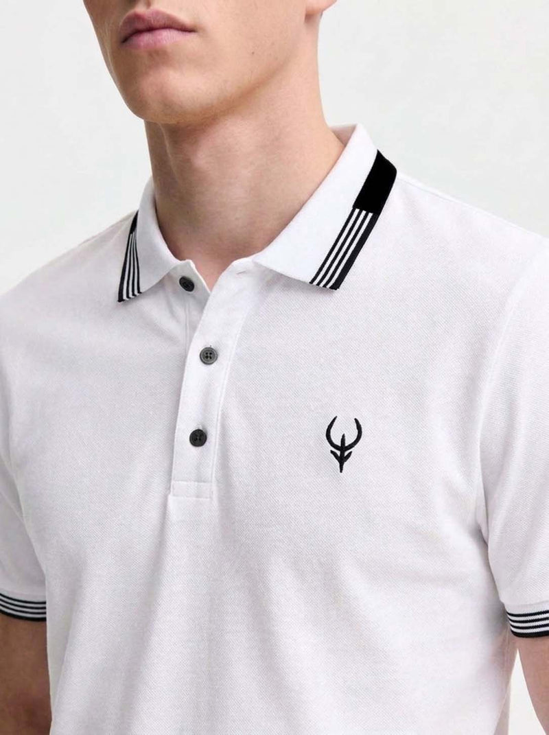 Men’s Premium Contrast Stripe Collar Polo T-Shirt