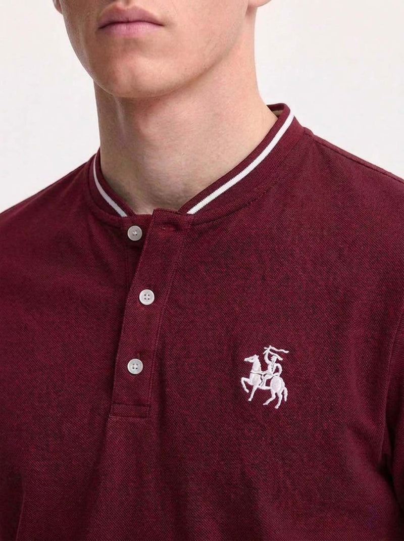 Men’s Premium Mandarin Collar Polo T-Shirt