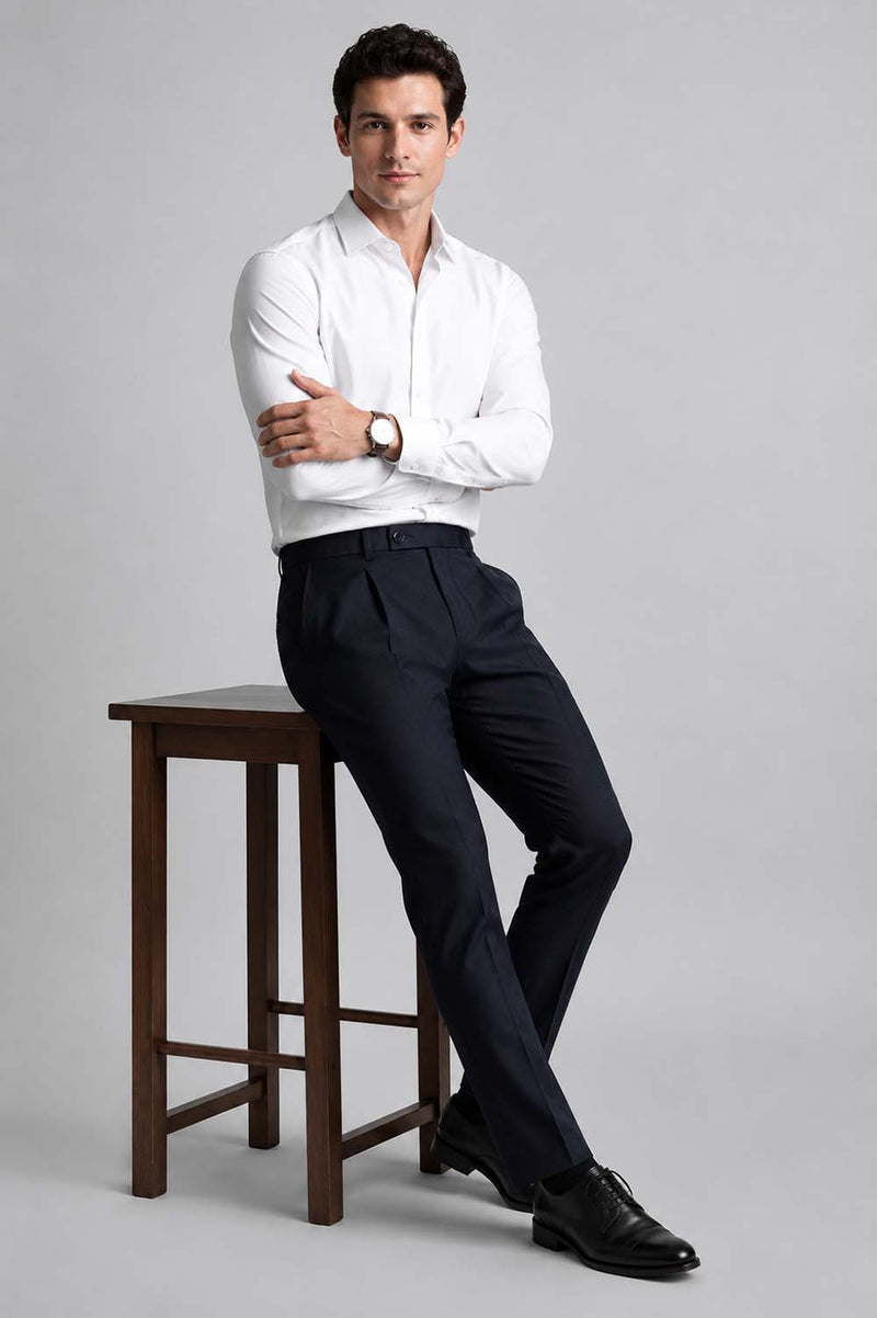 Men’s Premium Formal Elegant Pleated Office Wear Trousers Pants