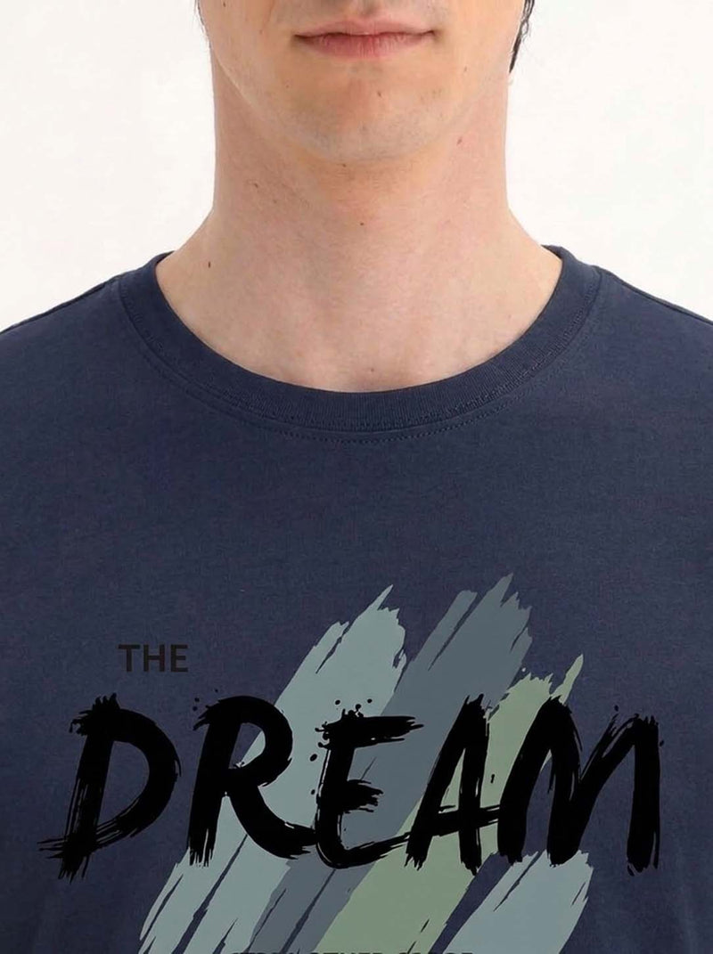 Men's Premium  Graphic Printed Round Neck T-Shirt