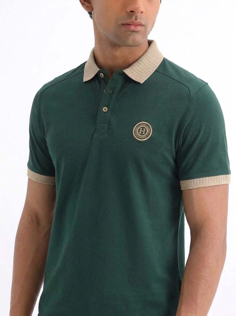 Men’s Premium Regular Contrast-Collar Polo T-Shirt