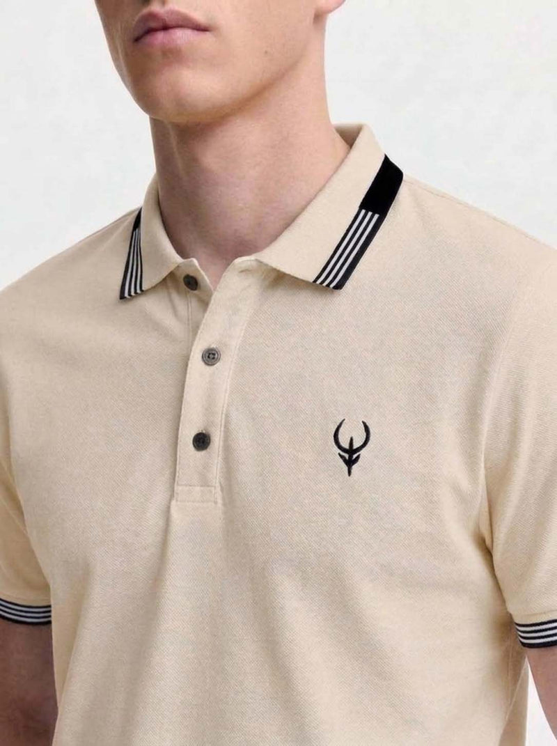 Men’s Premium Contrast Stripe Collar Polo T-Shirt