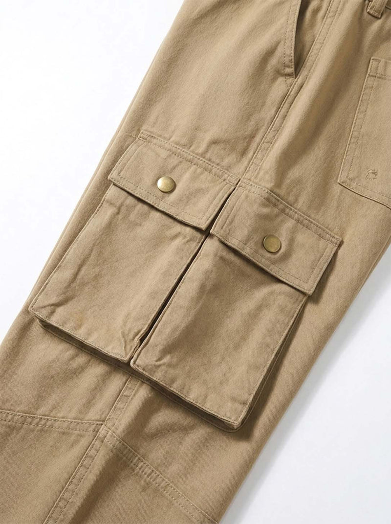 Men's Premium Relaxed Fit Casual Pants with Flap Pockets Cargo