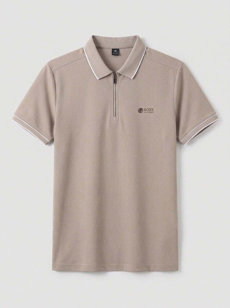 Men’s Premium Regular Fit Zippered Polo T-Shirt