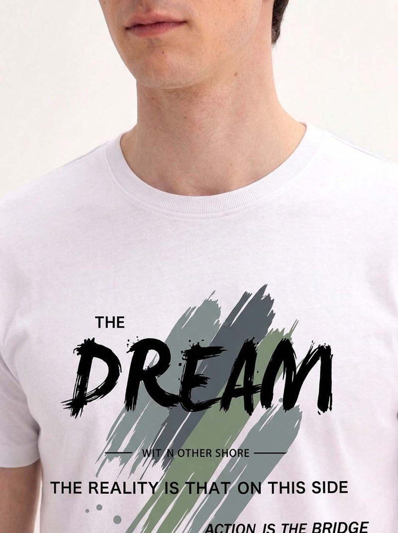 Men's Premium  Graphic Printed Round Neck T-Shirt