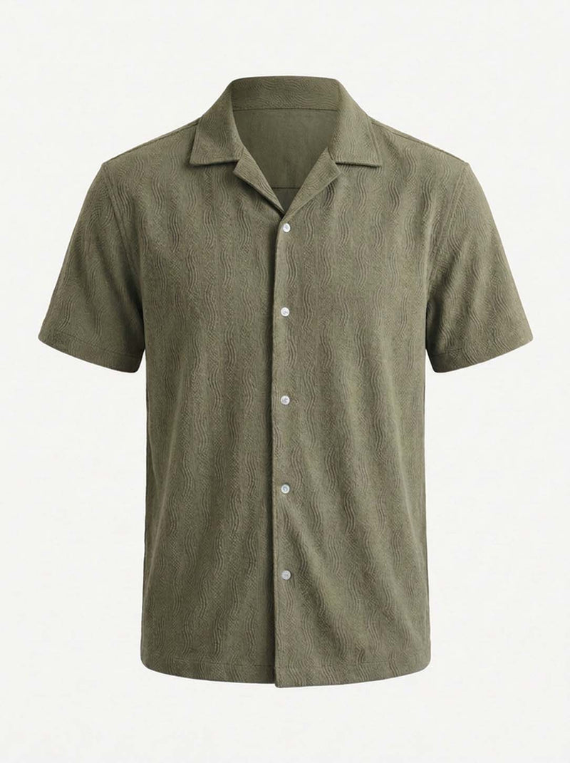 Men's Premium Textured Cuban Collar Shirt