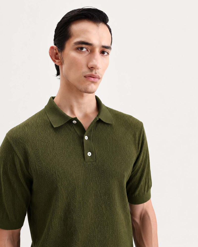 Men’s Premium Textured Regular Fit Polo T-Shirt