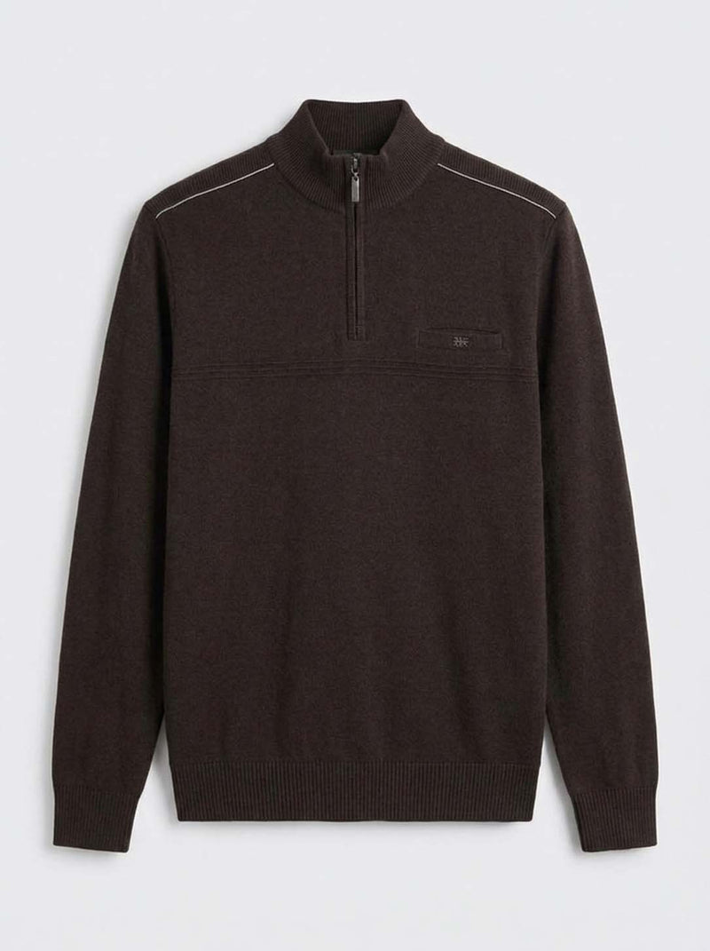 Men's Premium Half-Zip High Neck Knit T-shirt