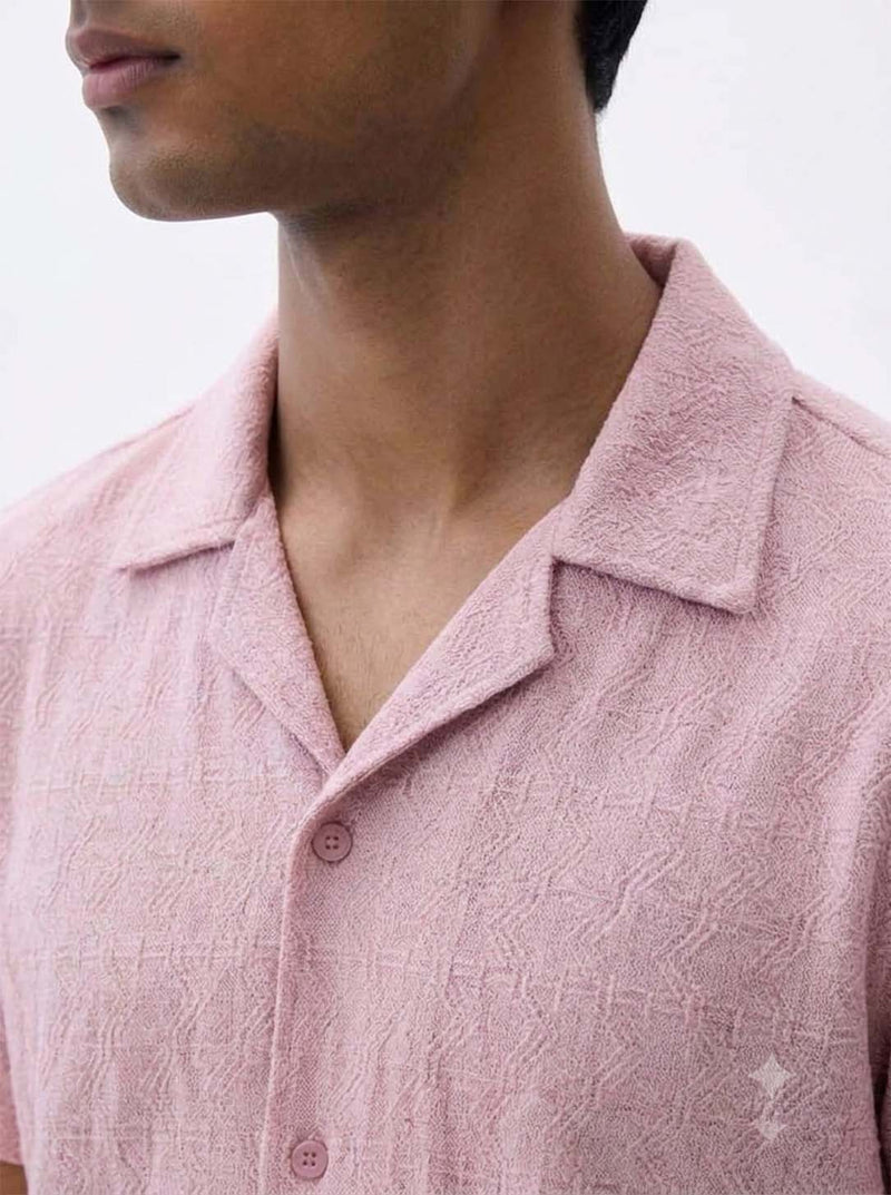 Men's Premium Textured Cuban Collar Shirt