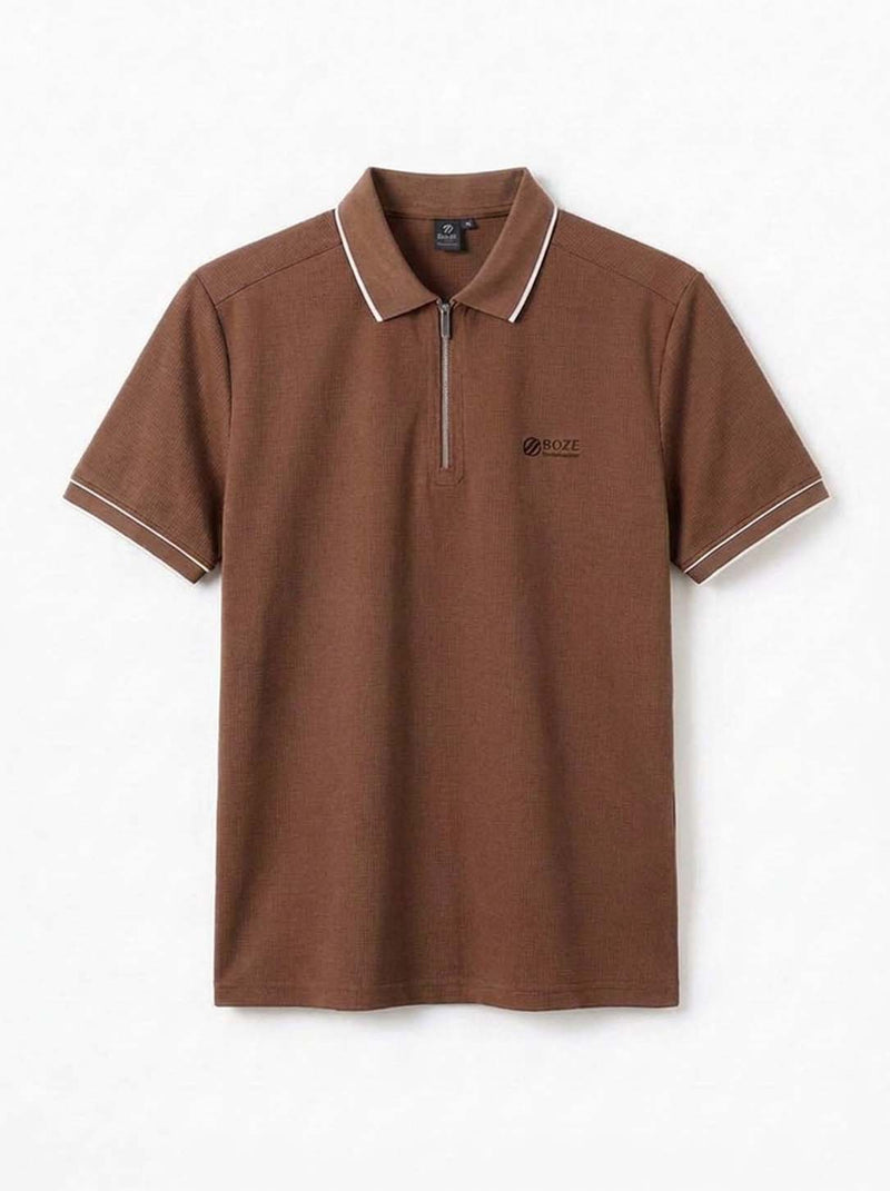 Men’s Premium Regular Fit Zippered Polo T-Shirt