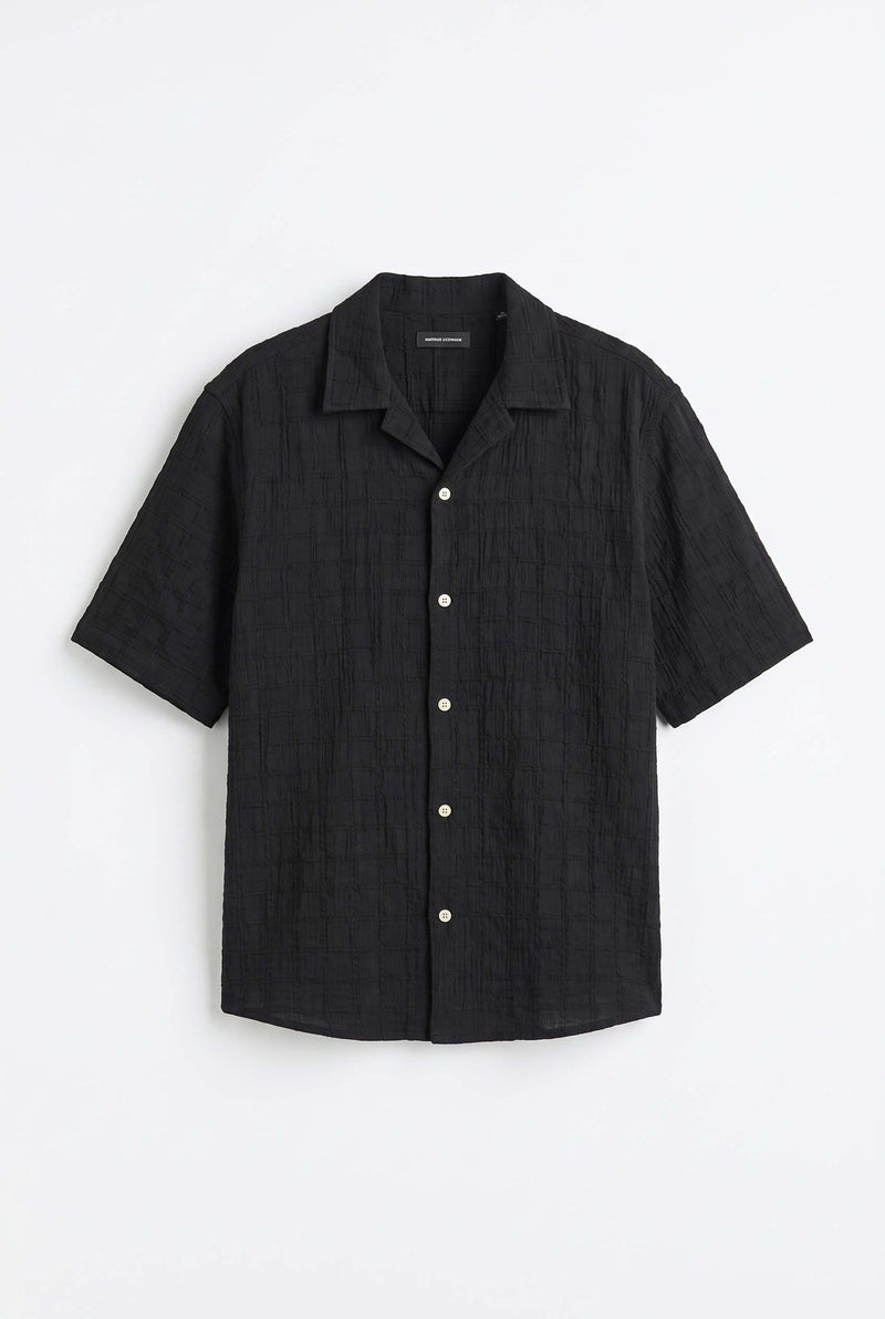 Men's Premium Textured Short-Sleeve Casual Shirt