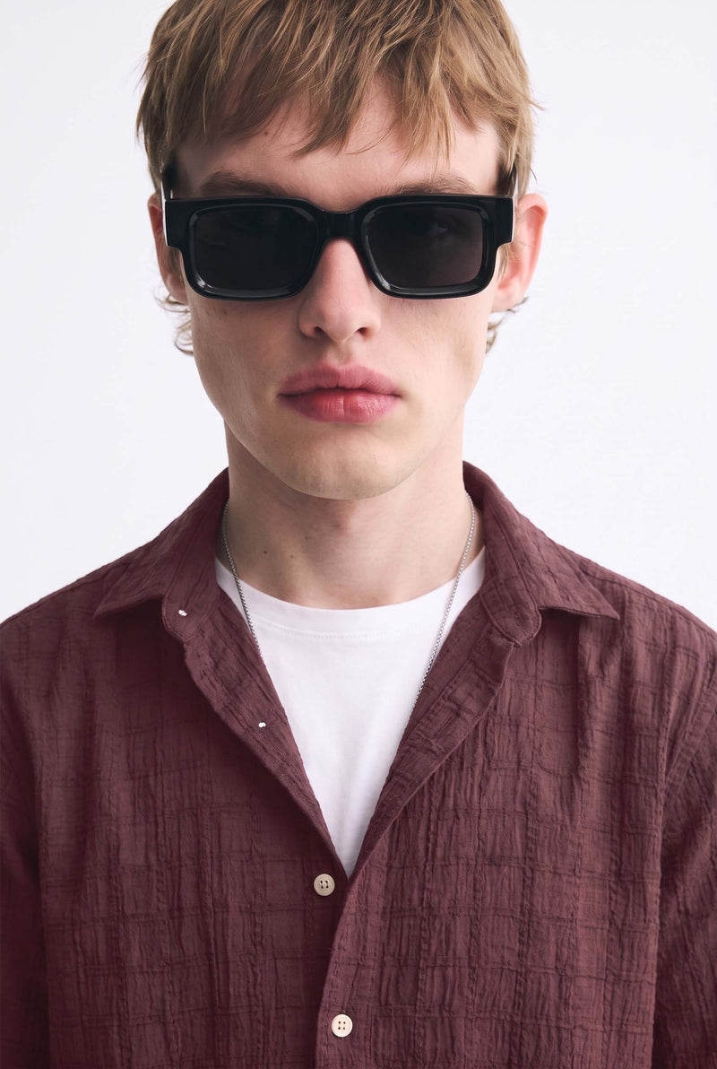 Men's Premium Textured Short-Sleeve Casual Shirt